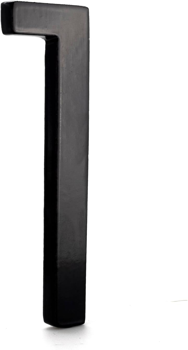 Montague Metal Products MHN-08-F-BK1-1 Número flotante de casa, 8 x 2.31 x 0.375 pulgadas, negro