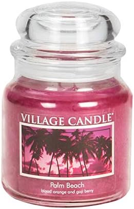 Village Candle Palm Beach – Vela perfumada en tarro de vidrio de 16 onzas, tamaño mediano