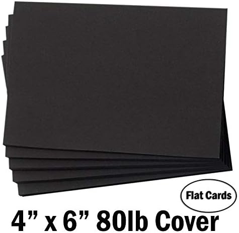 Hamilco Papel grueso de cartulina de color negro, invitaciones de felicitación en blanco y tarjetas de índice, plano de 4 x 6 pulgadas, peso pesado,