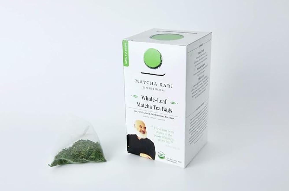 Matcha Kari Bolsas de té verde matcha japonés superior orgánico  Bolsas de té verde de hoja entera Tencha (20)