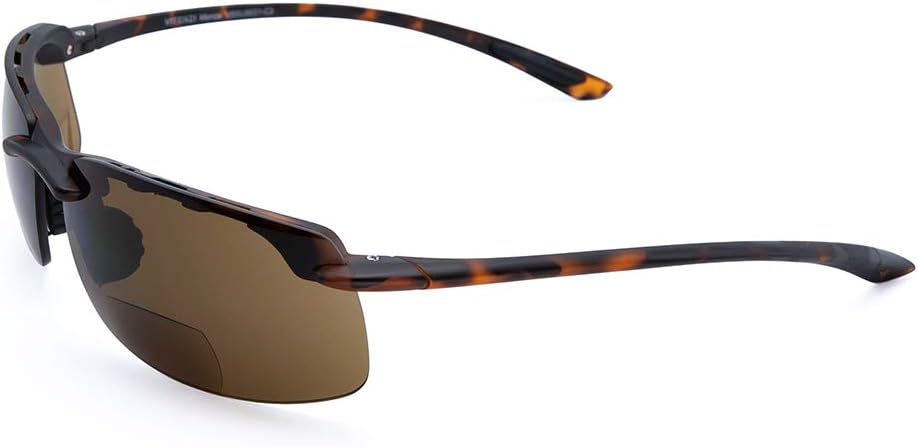 VITENZI Bifocal Sunglasses Semi Rimless Wraparound Reading Sun Tinted Glasses with Readers – Monza