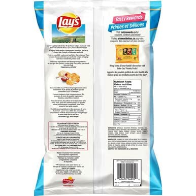 Lay’s – Papas fritas sabor salsa BBQ ligeramente saladas, de 8.3 oz