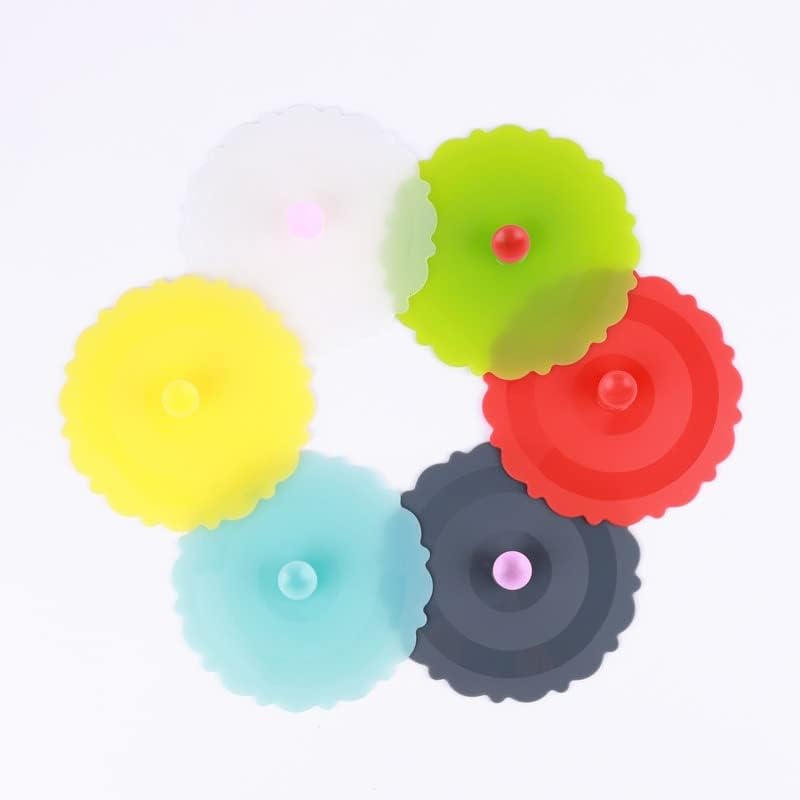 Juego de 2 tapas de silicona para vasos de bebidas, tarros de alimentos, bebidas calientes y frías, taza de café, copa de vino, tazas de té, lata de