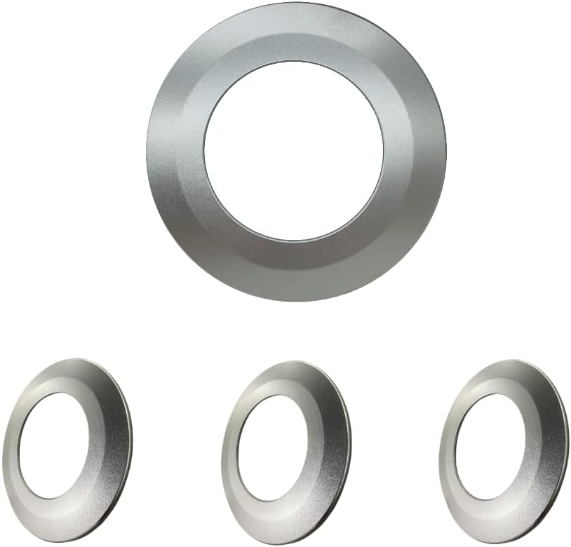 Paquete de 4 anillos de plástico plateado mate para iluminación decorada de 56 pulgadas, empotrable, luces de lata, diámetro exterior de 7.59