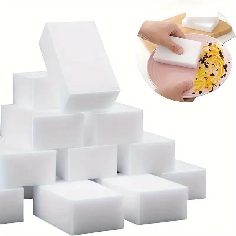 Paquete de 30 esponjas mágicas de borrar de melamina extra gruesas y duraderas a granel, almohadillas de limpieza de espuma multisuperficie, bañera,