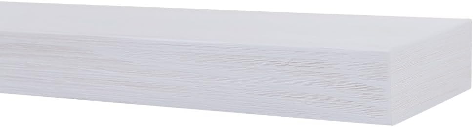 Modern Ember Vara – Estante de madera para repisa, pintura blanca de 48 pulgadas, 3 pulgadas de altura, variaciones en el grano y el desgaste