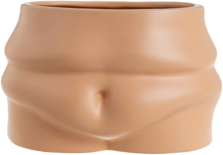 Maceta de cerámica para el vientre, maceta con agujero de draniage y tapones de goma para plantas de interiorexterior, maceta decorativa bohemia