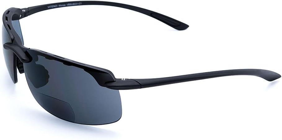 VITENZI Bifocal Sunglasses Semi Rimless Wraparound Reading Sun Tinted Glasses with Readers – Monza