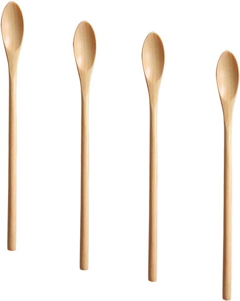 Cuchara de cóctel de 4 piezas, cuchara mezcladora, cuchara de té helado, cuchara de café, cuchara de barra de mango largo, agitador de cóctel de