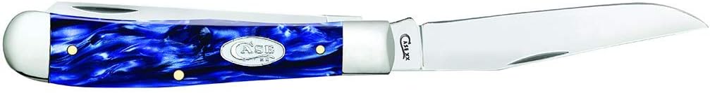 Case WR XX Navaja de bolsillo Trapper Sparxx Blue Pearl Kirinite Artículo #23431 – (10254 SS) – Longitud cerrada 4 18 pulgadas