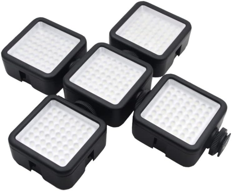 Walway Mini luz de video LED con 3 soportes de zapata fría Bombillas LED Vlog Foto Relleno Luz regulable Panel de alta potencia Luz de video para