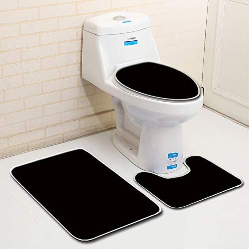 NiYoung Juego de alfombras de baño de espuma viscoelástica, paquete de 3 alfombras para inodoro, incluye alfombrillas de baño en forma de U,