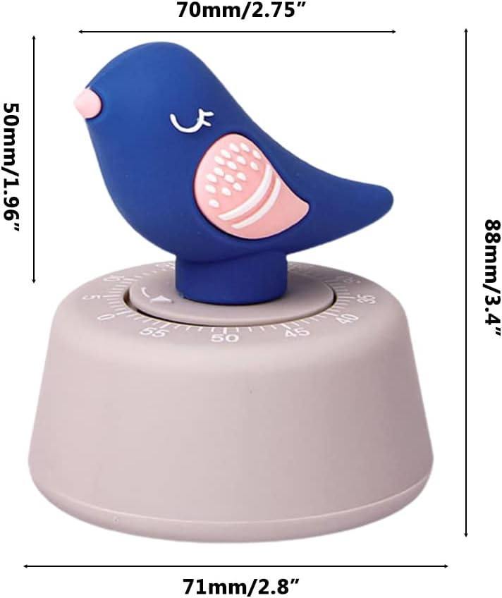Chirp Bird – Temporizador de cocina para pájaros, temporizador de cocina, temporizador de pájaros Kawaii, recordatorio mecánico, alarma de cocina,