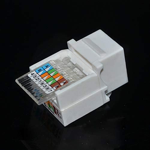Antrader Adaptador de conector Keystone Jack RJ45Cat6Cat5e sin herramientas, conector de módulo Keystone, para red de Internet, cable LAN Ethernet,