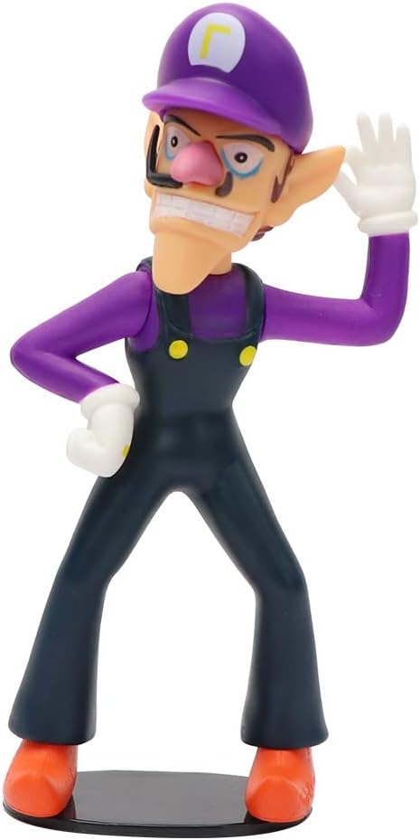 Super All Star Collection Bad Guy Waluigi figura de acción de juguete con sombrero morado de 7.2 pulgadas