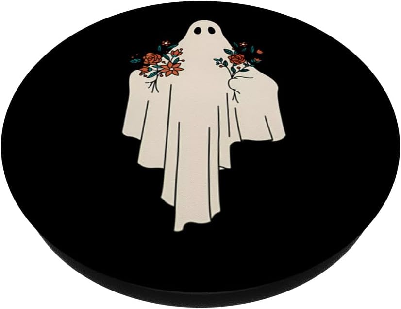 Groovy – PopSockets de fantasmas florales vintage para Halloween, temporada espeluznante, PopGrip estándar