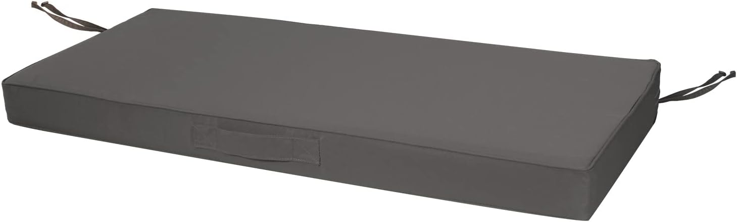 Faible Poisson Cojín de banco para exteriores, 48 x 18 pulgadas, impermeable, para columpios, muebles de jardín, patio, con asa y correas
