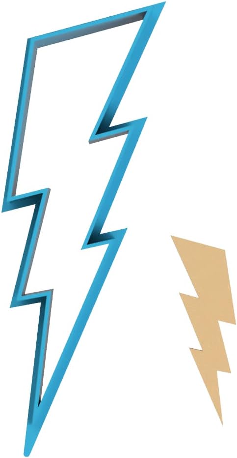 Lightning Bolt – Cortador de galletas, galletas de azúcar, fondant, arcilla (1055), azul, 3 pulgadas