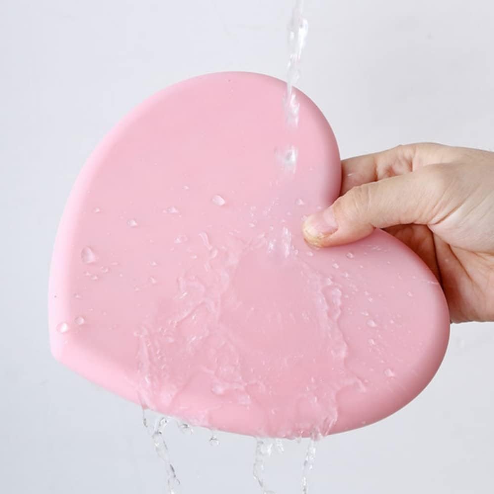 1 alfombrilla de silicona en forma de corazón, soporte antideslizante para ollas, almohadilla de silicona multiusos para accesorios de cocina
