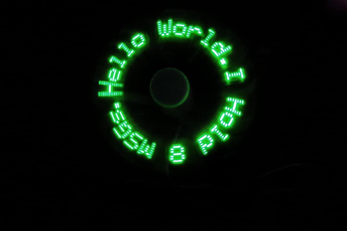 PowerTRC Ventilador de mensaje programable LED con dibujo personalizado – alimentado por USB (LED verde)