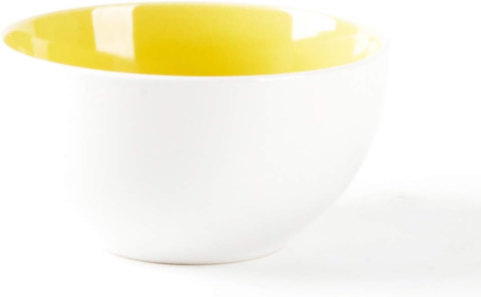 juego de vajilla de gres en forma de cupé, blanca en el exterior + interior