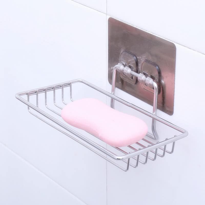 Soporte para jabonera, bandeja para estantes de jabón de ducha, sin taladrar, soporte para toallas de esponja para baño, cocina, organizador de