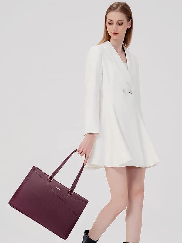Bolsa de mano portátil para mujeres, de 15.6, impermeable, de cuero, para computadora, bolsas para mujeres de negocios, para oficina, bolsa de