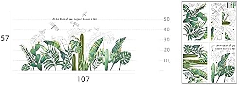 Calcomanías de pared de hojas tropicales, palmeras verdes extraíbles, plantas de árbol, cactus, calcomanías de pared para sala de estar, habitación