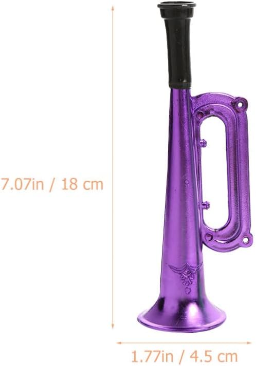 TOYANDONA 6 juguetes metálicos de trompeta, instrumento de trompeta para niños, instrumentos musicales de plástico para fiestas y eventos, recuerdos