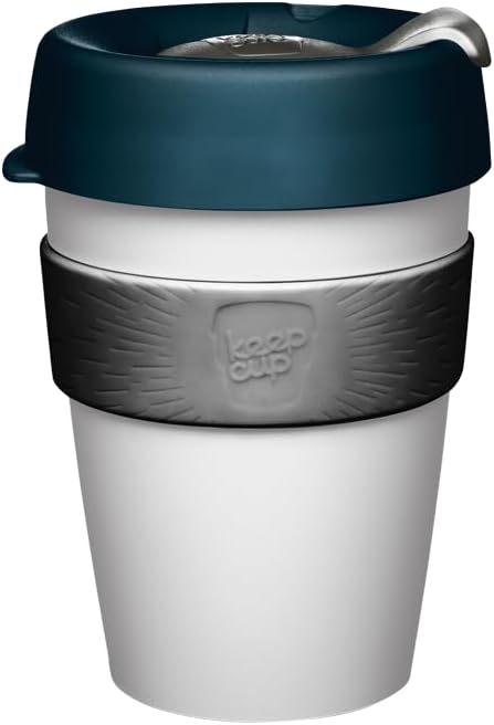 KeepCup Taza de café de plástico original, reutilizable, tapa a prueba de salpicaduras, sin BPA, grado barista, pequeña, 8 onzas, color negro