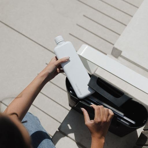 memobottle Acero inoxidable delgado (blanco), 20 onzas, botella de agua duradera, a prueba de fugas, sin BPA, ideal para un estilo de vida moderno,