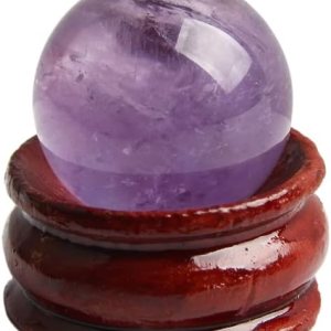 1 bola de cristal de cuarzo amatista natural de 0.787 in con soporte de regalo + base de bola de cristal de 1.0 x 0.4 x 1.2 in 1 bola de cristal de cuarzo amatista natural de 0.787 in con soporte de regalo + base de bola de cristal de 1.0 x 0.4 x 1.2 in
