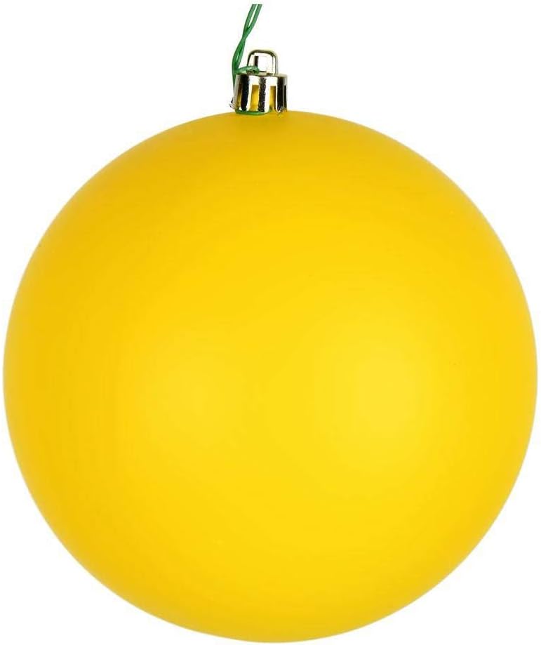 Vickerman 623985-2.4″ Adorno de bola amarilla mate para árbol de Navidad (paquete de 24) (N590678DMV)