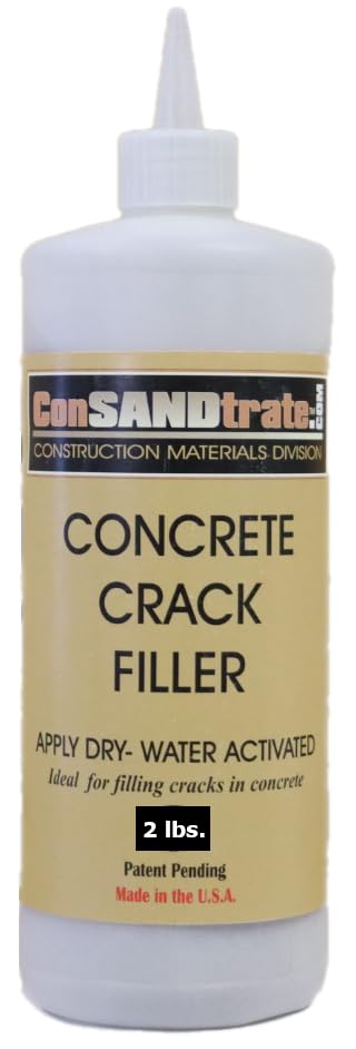 Llenador de grietas de hormigón, color blanco, 2 libras (botella individual) para rellenar grietas de concreto en entradas, pasarelas y patios