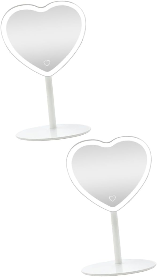 NOLITOY Espejo de tocador con luces LED, espejo de maquillaje con luces, espejo de belleza, espejo de mesa, espejo de escritorio, elegante espejo de