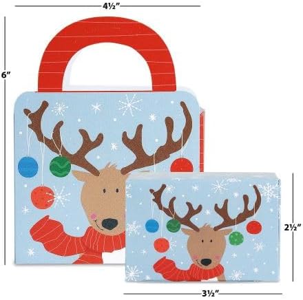 Current Dispensador de dinero navideño de renos y bolsa de regalo, 2-12 x 3 pulgadas con bolsa de regalo de 3 x 6-12 x 9 pulgadas, divertida caja de