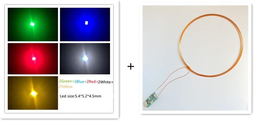 Taidacent Micro USB 1.969 in LED inalámbricos remotos y bobina inductiva inductiva lámpara de carga inalámbrica cargador inalámbrico kit de carga