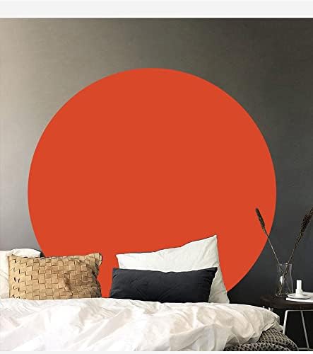 Calcomanía de pared de círculo, color simple, decoración del hogar, estilo nórdico, geométrico, sol, decoración de pared, pegatina YT5776 (naranja,