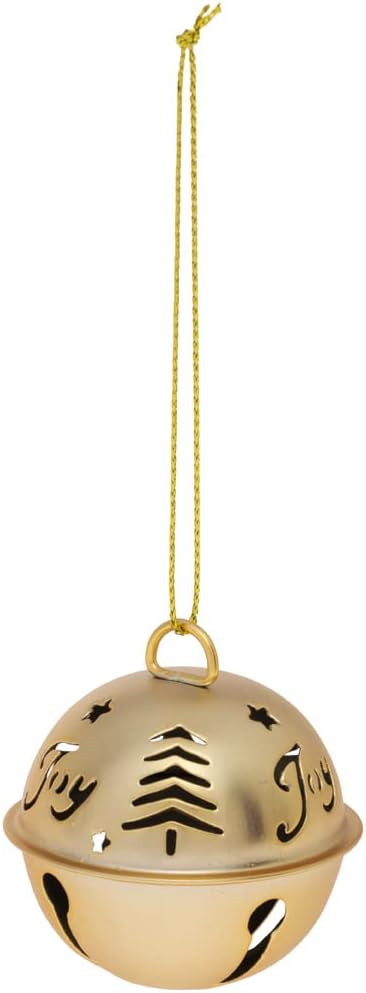 Boston International Adorno de árbol de campanas de Navidad para vacaciones de invierno, juego de 12, dorado