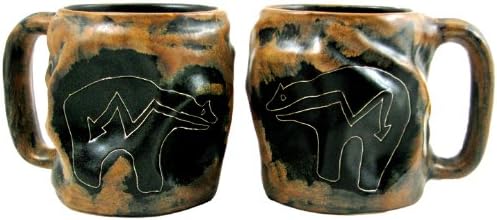 Mara Ceramic Stoneware Taza de arte Bear Rock de 20 onzas (juego de 2)
