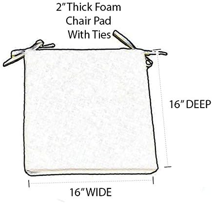 RSH Décor – Juego de 2 cojines de espuma para asiento de silla de comedor, 16 x 16 x 2 pulgadas, color a elegir (negro)