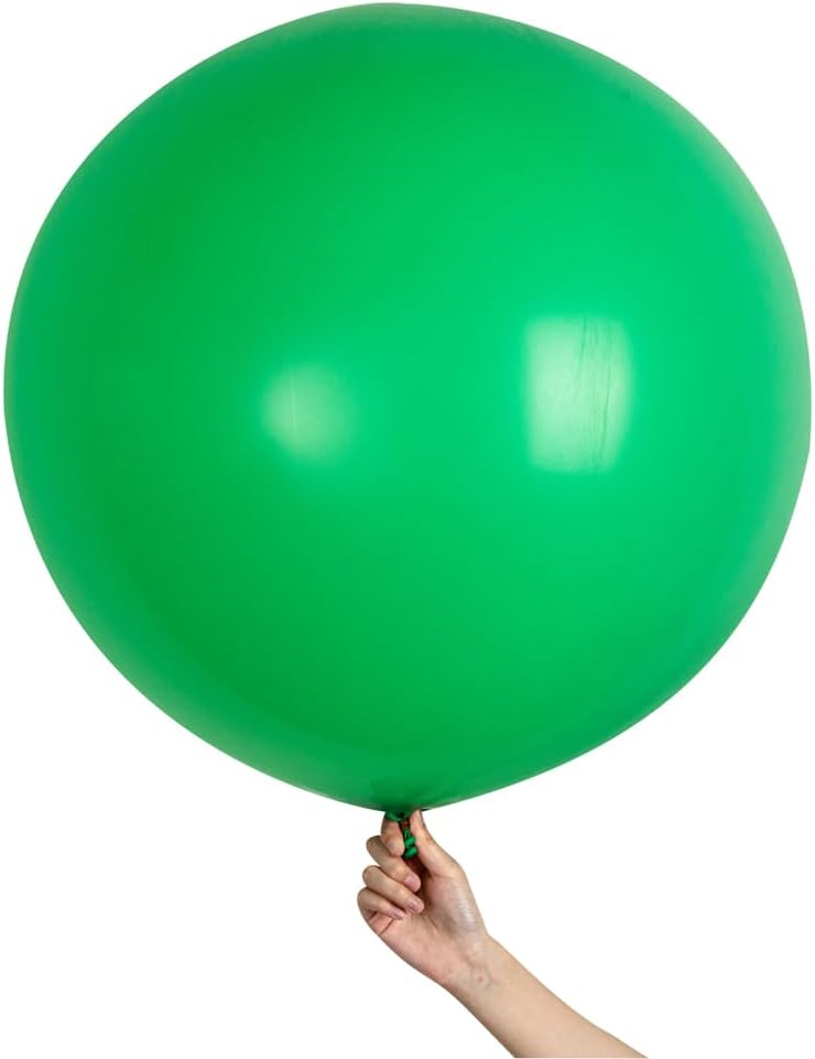 Balloonify – Globos gigantes de 36 pulgadas, 10 globos gruesos, látex fuerte, relleno de helio o aire, globos redondos gigantes verdes, decoraciones