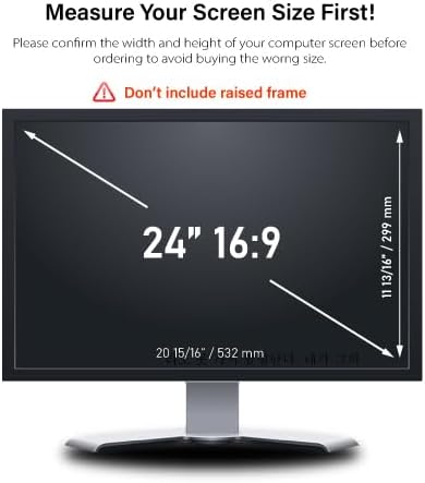 24 pulgadas – Relación de aspecto 169  Filtro de pantalla de privacidad de computadora para monitor de pantalla ancha  Anti-reflejo  Película