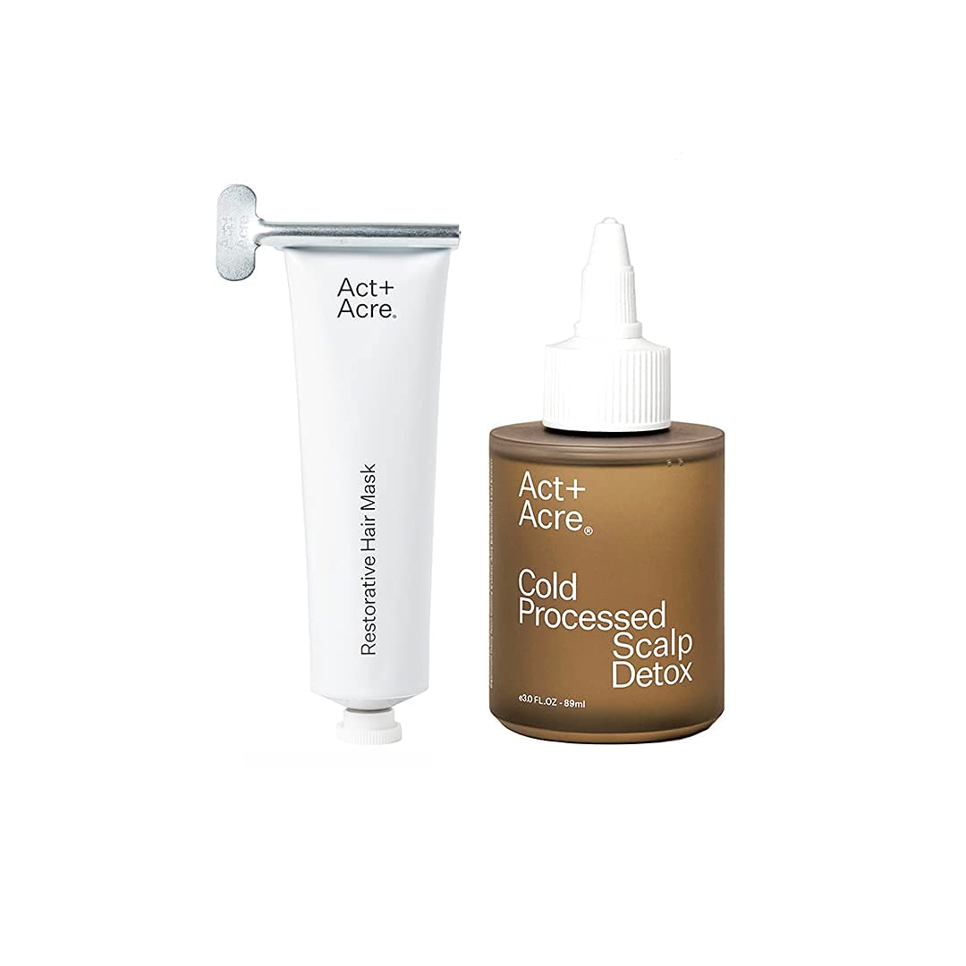 ACT+ ACRE Renovación del cuero cabelludo procesado en frío  Mascarilla exfoliante para el tratamiento del cuero cabelludo (1.2 fl oz  1.2 fl oz) y