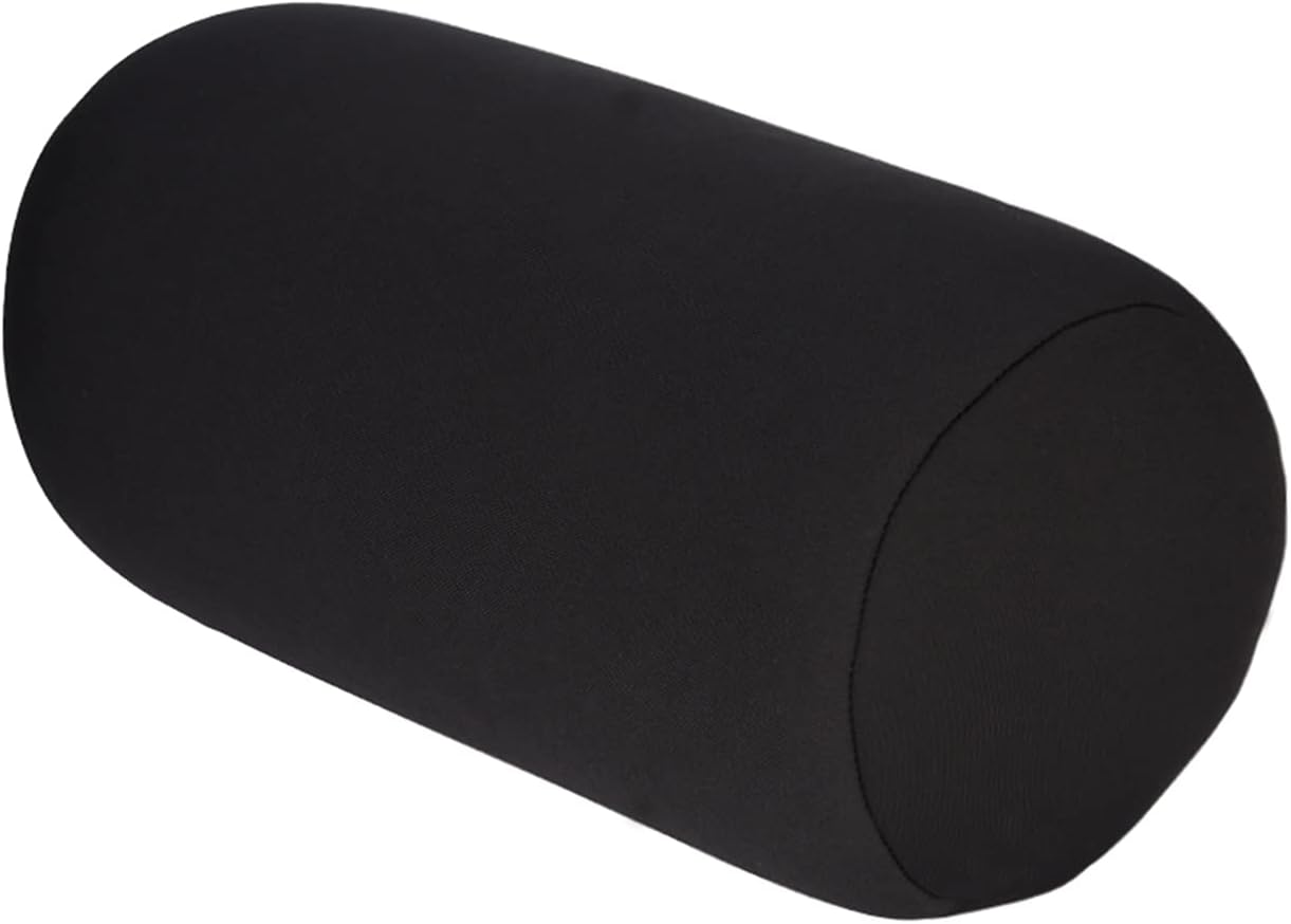 Cojín de respaldo Almohada para dormir Micro Mini Microbead Cojín de espalda Roll Throw Pillow Travel Home Sleep Neck Support Cómodo (negro)