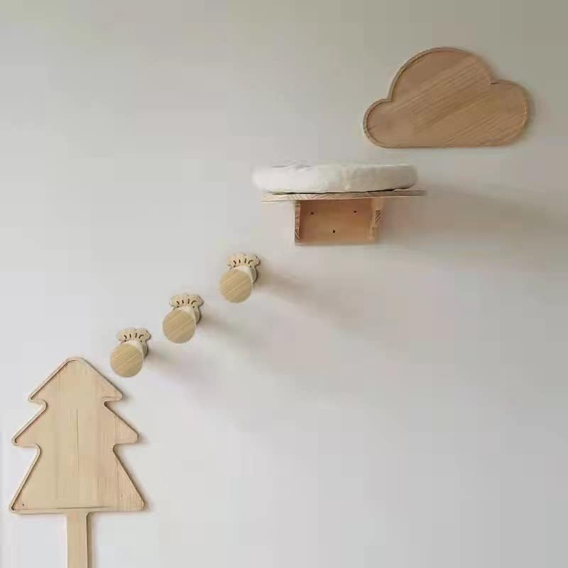 2 piezas de muebles para gatos montados en la pared, escalones de pared para gatos con sisal, estantes flotantes para postes rascadores para gatos