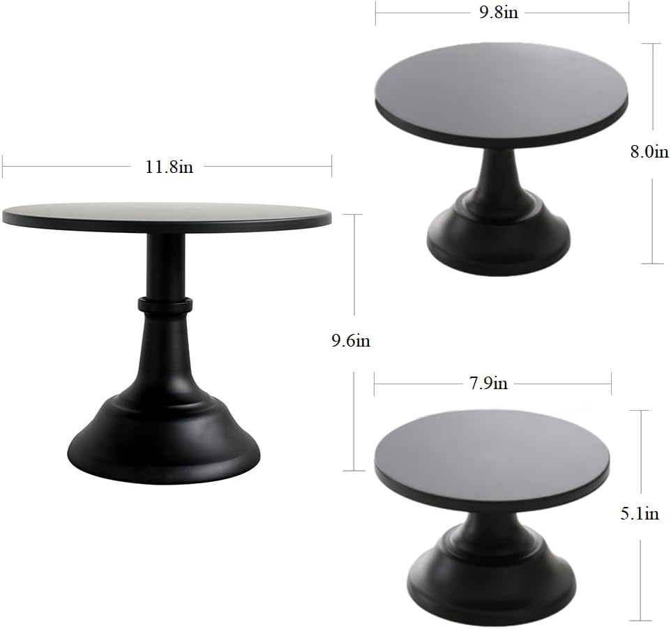 Soporte de pastel negro Herramientas de pastel de boda Fondant Cake Display Accesorio para hornear fiesta
