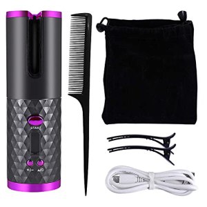 Klick&Tell Rizador de pelo inalámbrico con pantalla LCD, batería de 5200 mAh y temporizador, 6 modos de temperatura ajustables de rizador de pelo Klick&Tell Rizador de pelo inalámbrico con pantalla LCD, batería de 5200 mAh y temporizador, 6 modos de temperatura ajustables de rizador de pelo