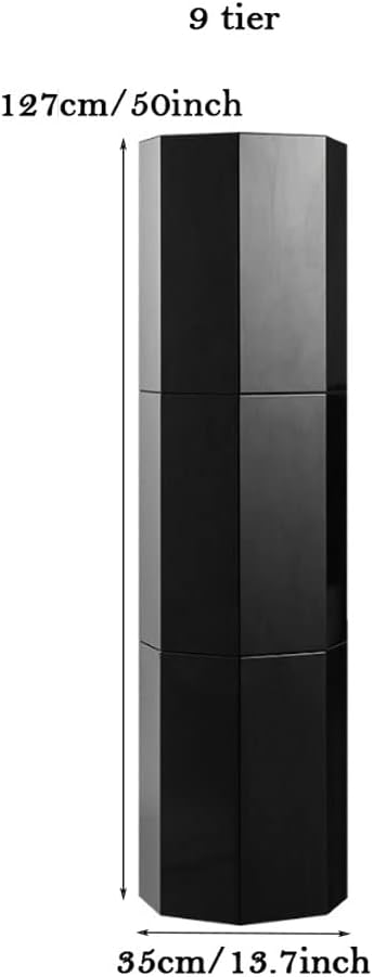 Zapatero – Zapatero de metal de 9 niveles moderno Lazy Susan giratorio de 360 grados para zapatos, torre redonda octágona, giratoria, para