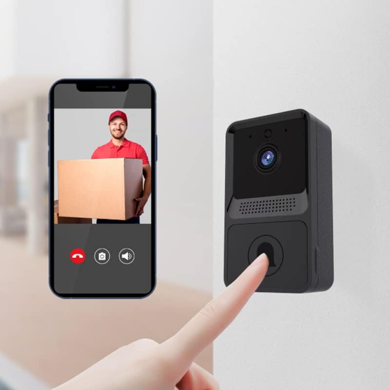 TEDATATA Timbre de video WiFi, timbre inalámbrico para el hogar, visión nocturna, con batería de litio recargable, par con aplicación para usar
